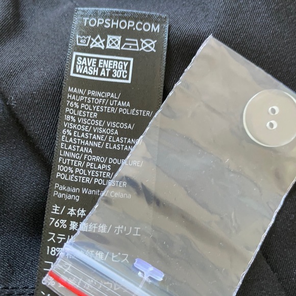 Top Shop Straight Leg Black Pants, Size 8 - Picture 12 of 14